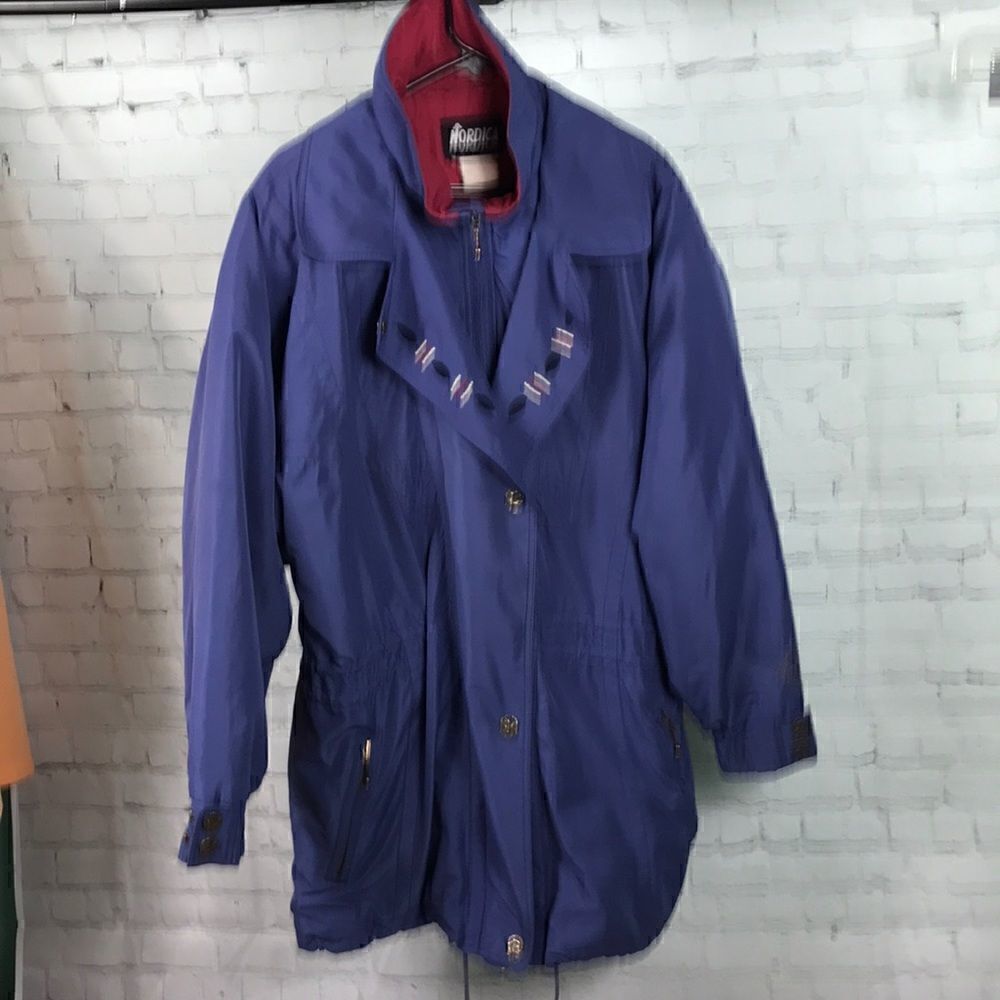 Nordica Vintage Ski Jacket  Plum /Raspberry embroidery & high end detail EUC 16